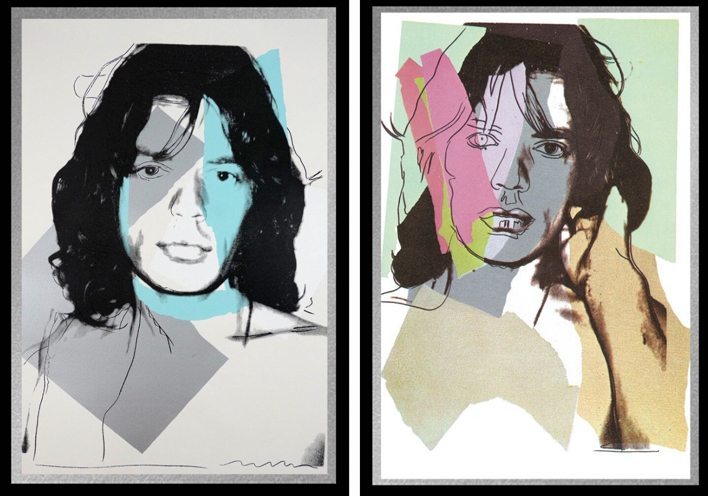 Full sized Andy WARHOL- 2 MICK JAGGER" F S 138 & 140- Silkscreens(Screenprints)- Proof Edition-Highest Quality- Shipped Flat
